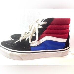 Vans 5.5Y Off The Wall Suede High Top  Sneakers in Red White & Blue